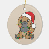 Platypus Kerstmis Winter Dieren Vakantie Platypus Keramisch Ornament (Links)