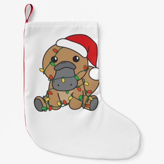 Platypus Kerstmis Winter Dieren Vakantie Platypus Kleine Kerstsok (Voorkant)