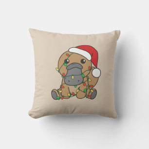 Platypus Kerstmis Winter Dieren Vakantie Platypus Kussen