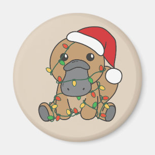 Platypus Kerstmis Winter Dieren Vakantie Platypus Magneet