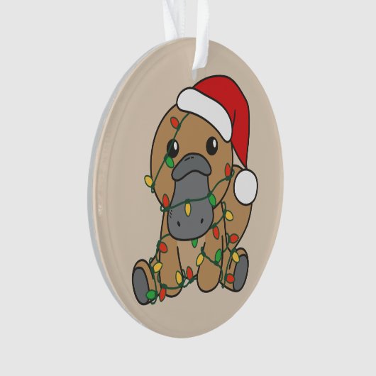 Platypus Kerstmis Winter Dieren Vakantie Platypus Ornament (voorkant)
