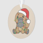 Platypus Kerstmis Winter Dieren Vakantie Platypus Ornament (voorkant)