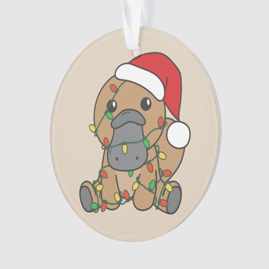 Platypus Kerstmis Winter Dieren Vakantie Platypus Ornament (voorkant)