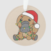 Platypus Kerstmis Winter Dieren Vakantie Platypus Ornament (voorkant)