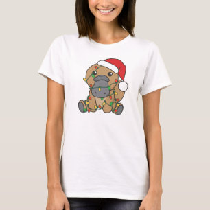 Platypus Kerstmis Winter Dieren Vakantie Platypus T-shirt