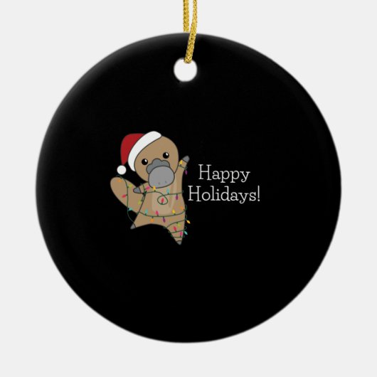 platypus kerststaarten zoete dieren keramisch ornament (Voorkant)