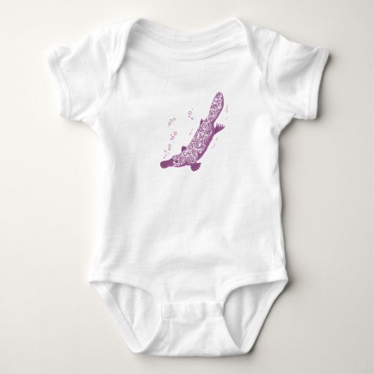 Platypus mauve baby creeper/t-shirt romper (Voorkant)