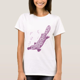 Platypus mauve gekleurd t-shirt
