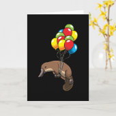 Platypus met ballon kaart (Gele Bloem)