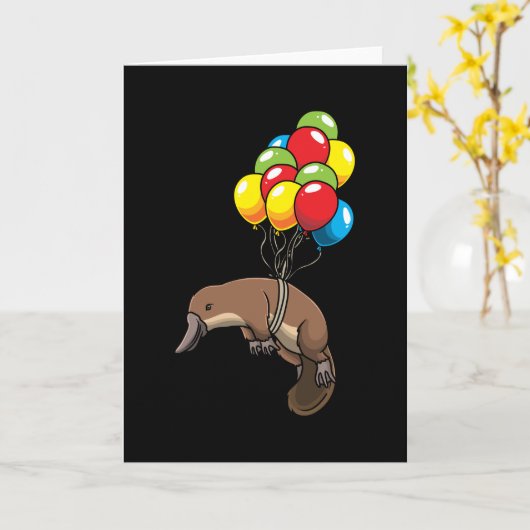 Platypus met ballon kaart (Gele Bloem)