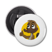 Platypus met duim omhoog cartoon flesopening button flesopener (Voorkant)