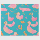 Platypus pastel kleurrijk gepersonaliseerd patroon cadeaupapier (Vlak)