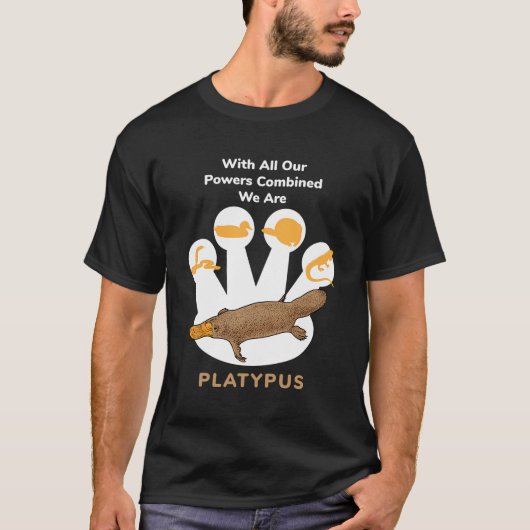 Platypus Power gecombineerd in Schattige Platypus  T-shirt (Voorkant)