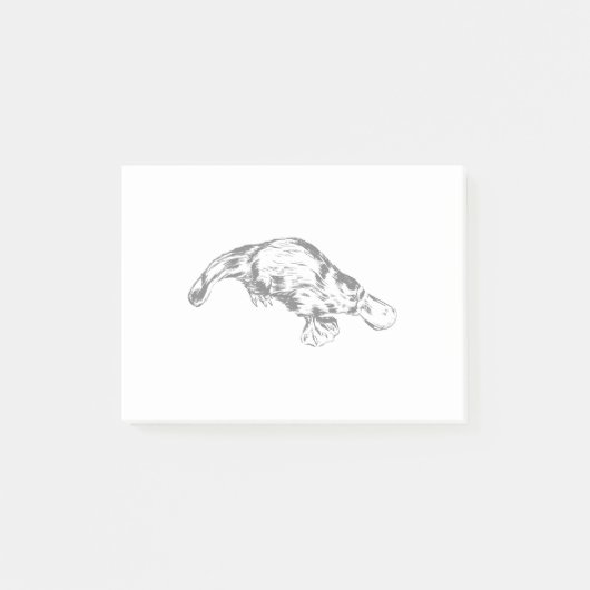 Platypus Realistic Black en White Illustration Post-it® Notes (Voorkant)