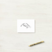 Platypus Realistic Black en White Illustration Post-it® Notes (Op bureau)