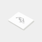 Platypus Realistic Black en White Illustration Post-it® Notes (Schuin)