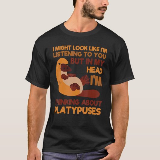 Platypus Thinking About Duck-Billed Zoologist Vete T-shirt (Voorkant)