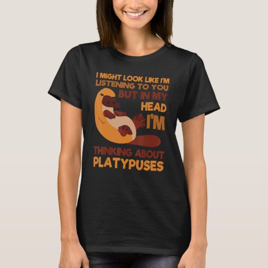 Platypus Thinking About Duck-Billed Zoologist Vete T-shirt (Voorkant)