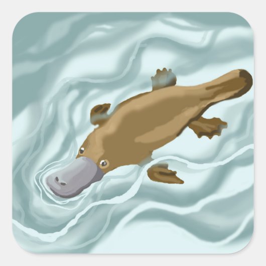 Platypus Vierkante Sticker (Voorkant)