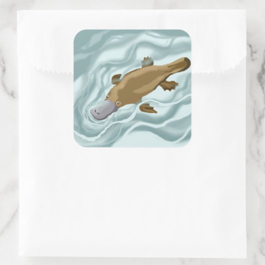 Platypus Vierkante Sticker (Tas)
