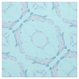 Platypus zwemmen blauw cirkelvormige patroon stof