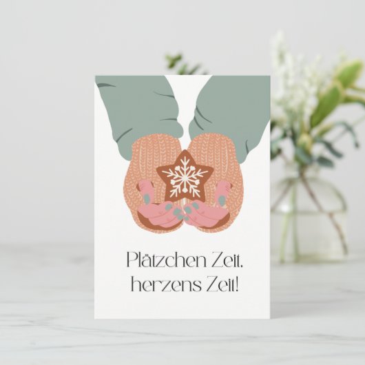 Plätzchen Zeit, Herzens Zeit Bedankkaart (Staand voorkant)