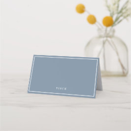 Platzkarte Doppelseitig Hochzeit Dusty Blue 01 Plaatskaartje