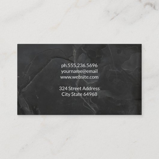 platzwart graniet visitekaartje (Achterkant)