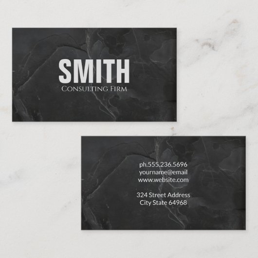 platzwart graniet visitekaartje (Voorkant / Achterkant)