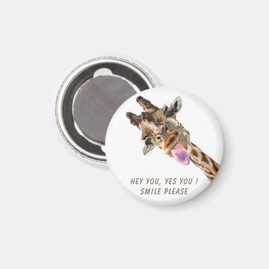 Plauful Magnet Gift Giraffe Tongue Out - Smile (Voorkant / Achterkant)