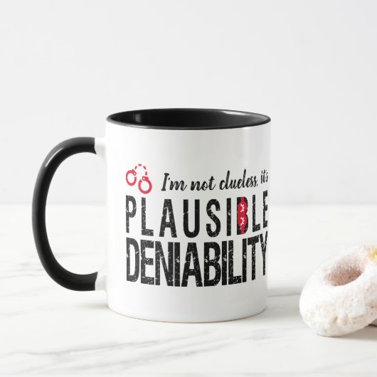 Plausible Deniability (niet nutteloos) grappig Mok (Met donut)