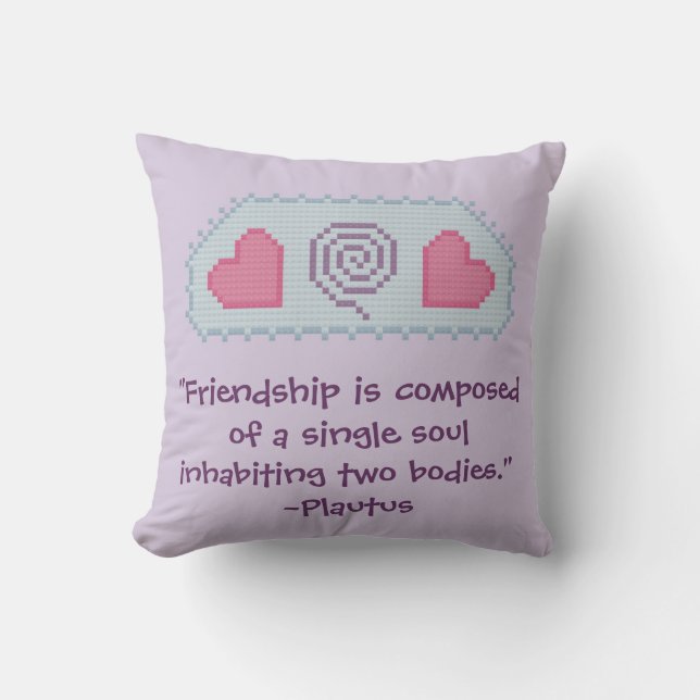 Plautus Friendship Quote Pillow Kussen (Voorkant)