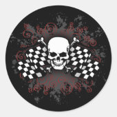 Plavuizen met schedel ronde sticker (Voorkant)