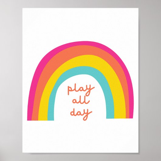 play.all.day. regenboogPoster & Prints (Voorkant)