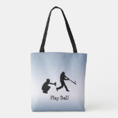Play Ball Blue Baseball Sports Canvas tas (Achterkant)