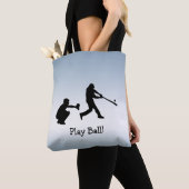 Play Ball Blue Baseball Sports Canvas tas (Dichtbij)