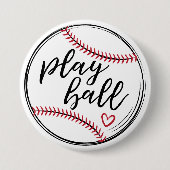 Play Ball Doodle Baseball Graphic, GraphicLoveShop Ronde Button 7,6 Cm (Voorkant)