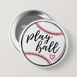 Play Ball Doodle Baseball Graphic, GraphicLoveShop Ronde Button 7,6 Cm