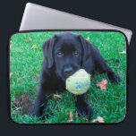 Play Ball - Labrador Puppy - Zwart lab Laptop Sleeve<br><div class="desc">Deze Black Lab Puppy wil alleen maar spelen! Play Ball - Origineel kunstwerk van Judy Burrows @ Black Dog Art</div>