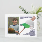 Play Ball Photo Invitation Kaart (Staand voorkant)