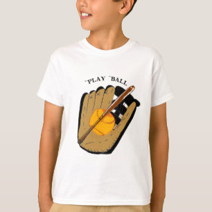 Play Ball with Glove and Bat for Boys T-shirt