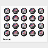 Play Bingo American Flag Funny Bingo Ronde Sticker (Vel)