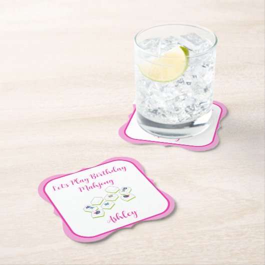 Play Birthday Mahjong PERSONALIZE Kartonnen Onderzetters (Insitu)