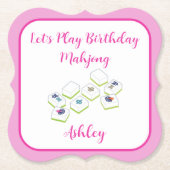Play Birthday Mahjong PERSONALIZE Kartonnen Onderzetters (Voorkant)