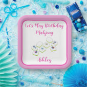 Play Birthday Mahjong PERSONALIZE Papieren Bordje (Feest)