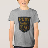 Play Brave Football Embroidered Design Tri-Blend Shirt (Voorkant)