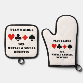 Play Bridge For Mental Social Benefits Card Suits Ovenwant & Pannenlap Set