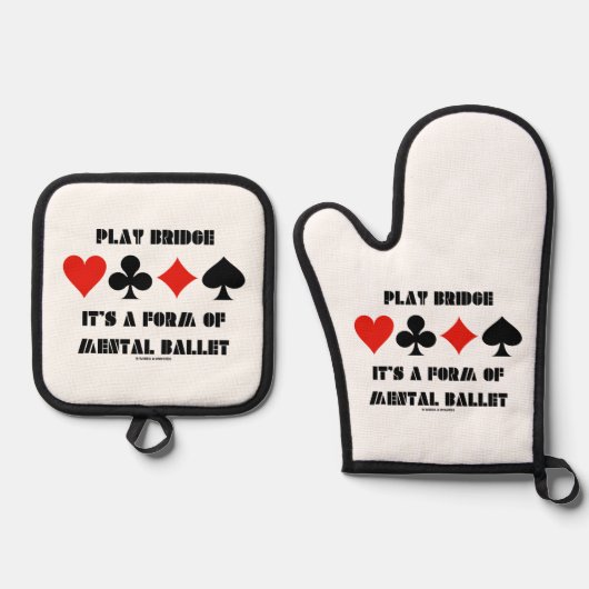 Play Bridge It's A Form Of Mental Ballet Ovenwant & Pannenlap Set (Voorkant)