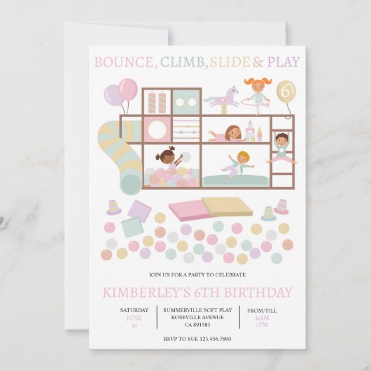 Play Center uitnodiging voor verjaardagsfeestje (Voorkant)