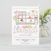 Play Center uitnodiging voor verjaardagsfeestje (Staand voorkant)